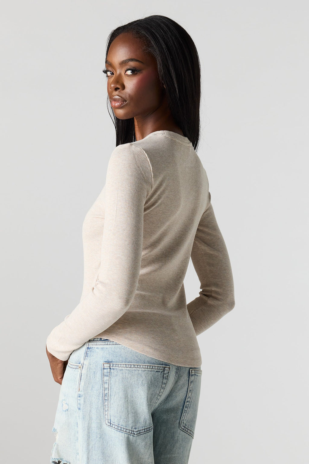 Ribbed Long Sleeve Top