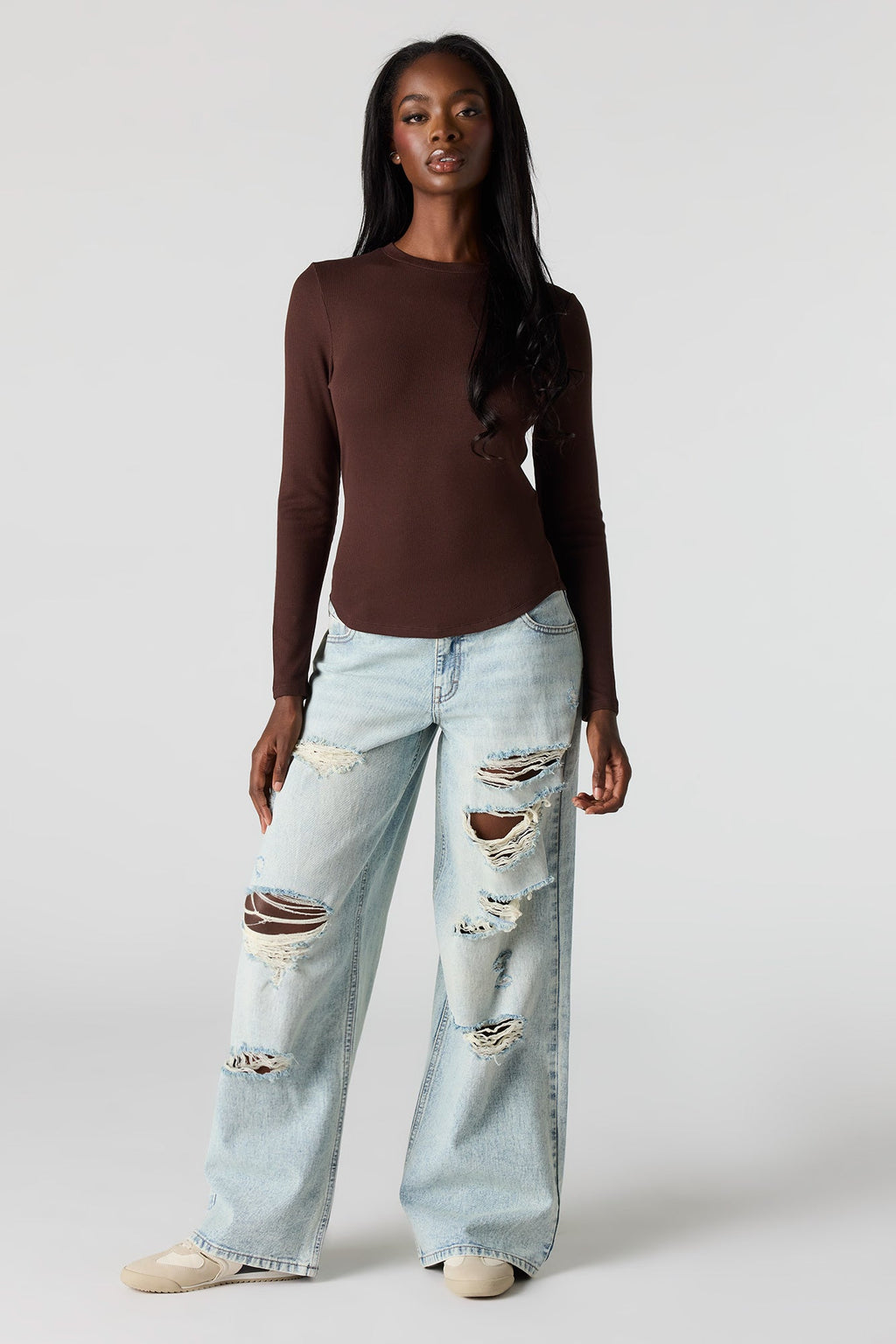 Ribbed Long Sleeve Top