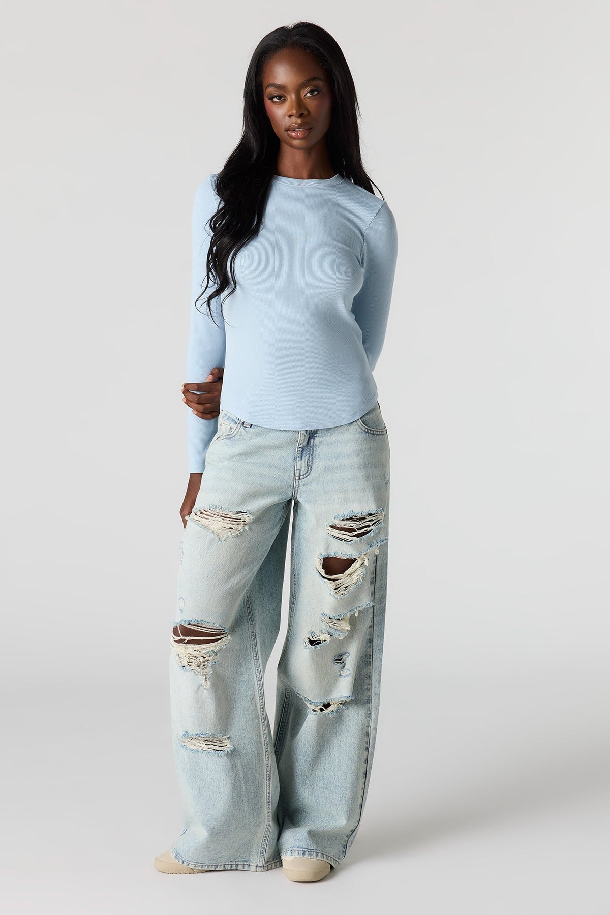 Ribbed Long Sleeve Top