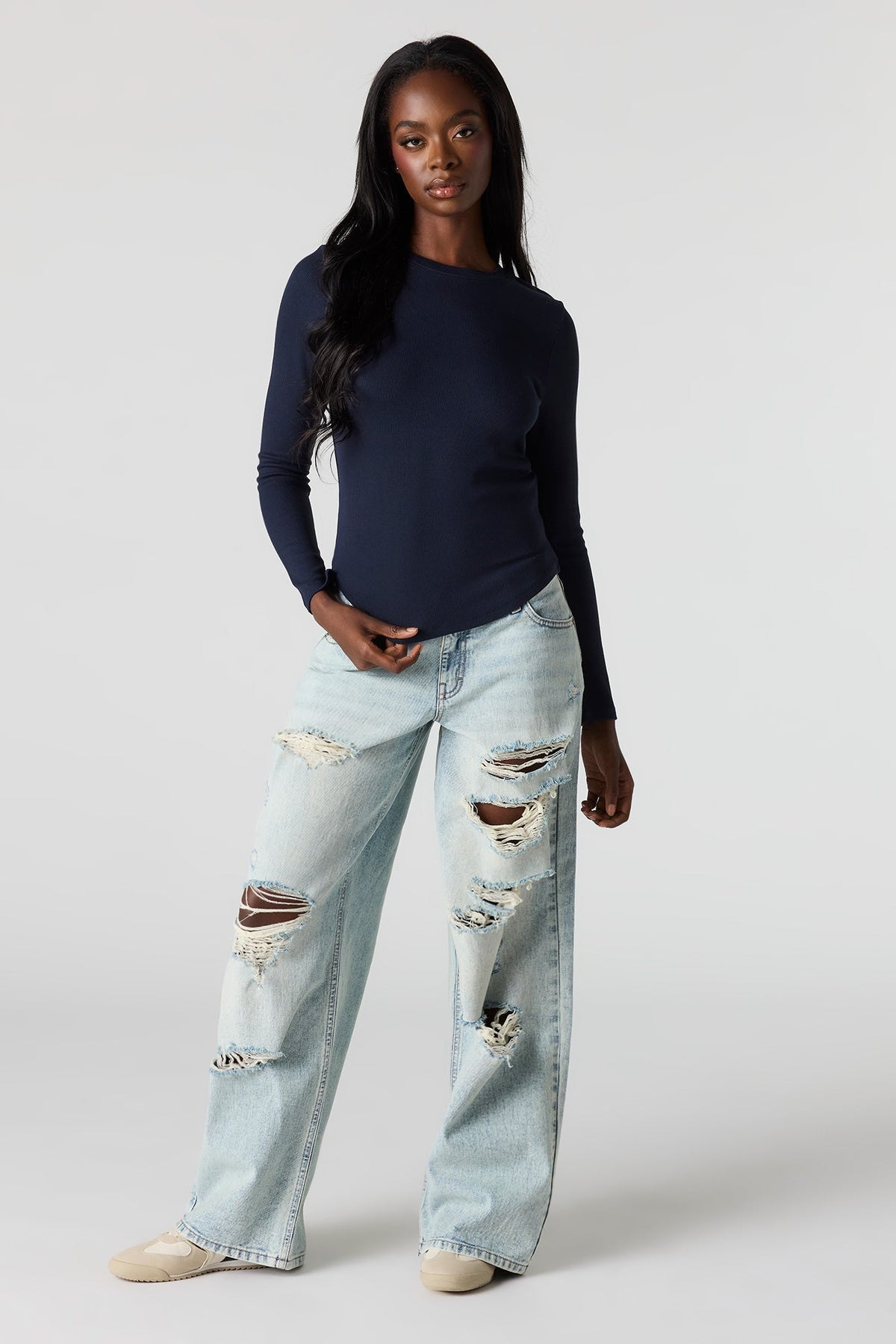 Ribbed Long Sleeve Top