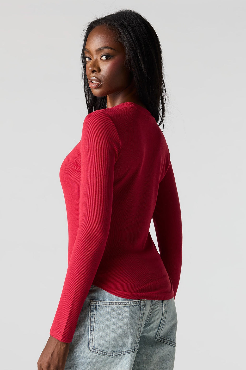 Ribbed Long Sleeve Top