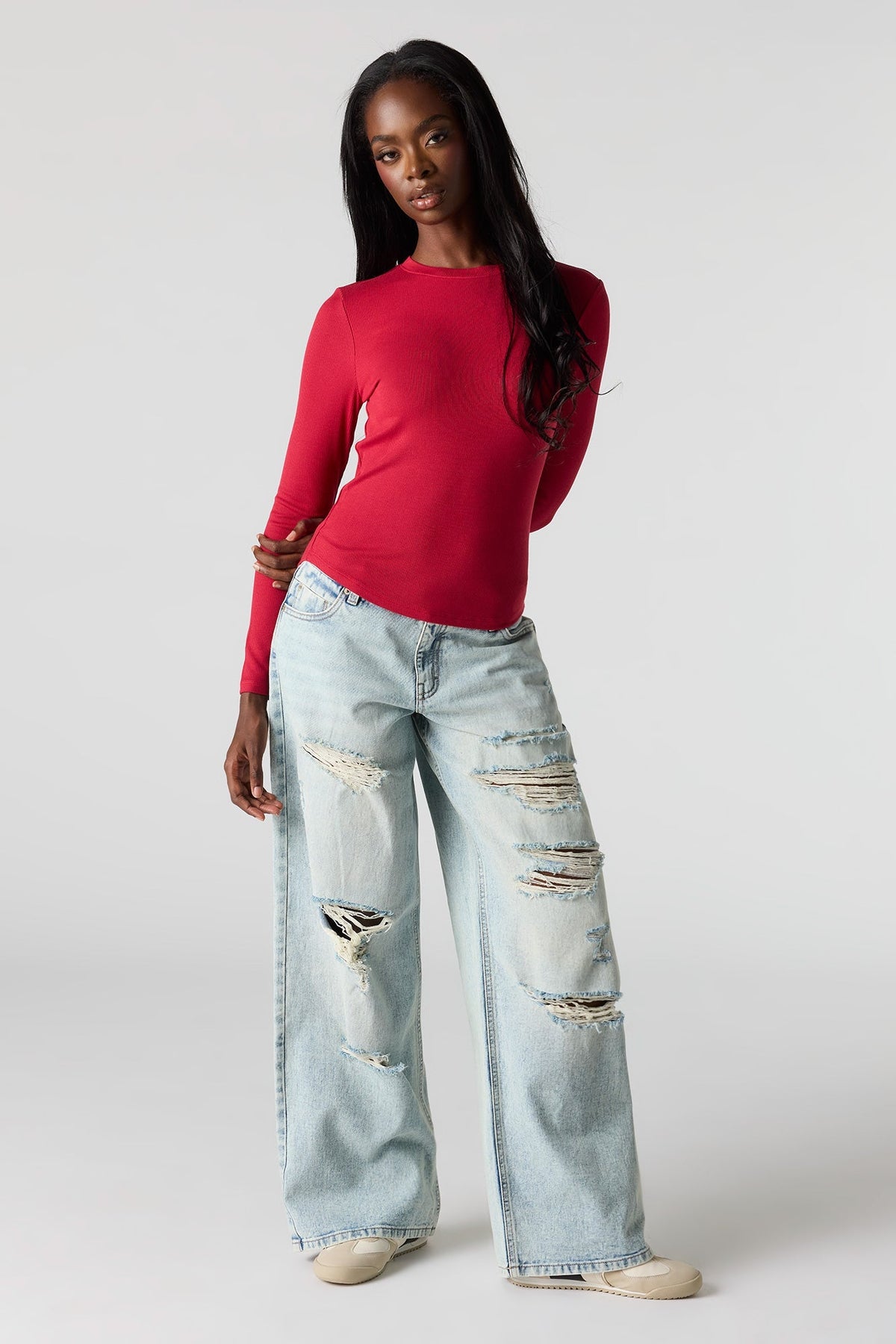 Ribbed Long Sleeve Top