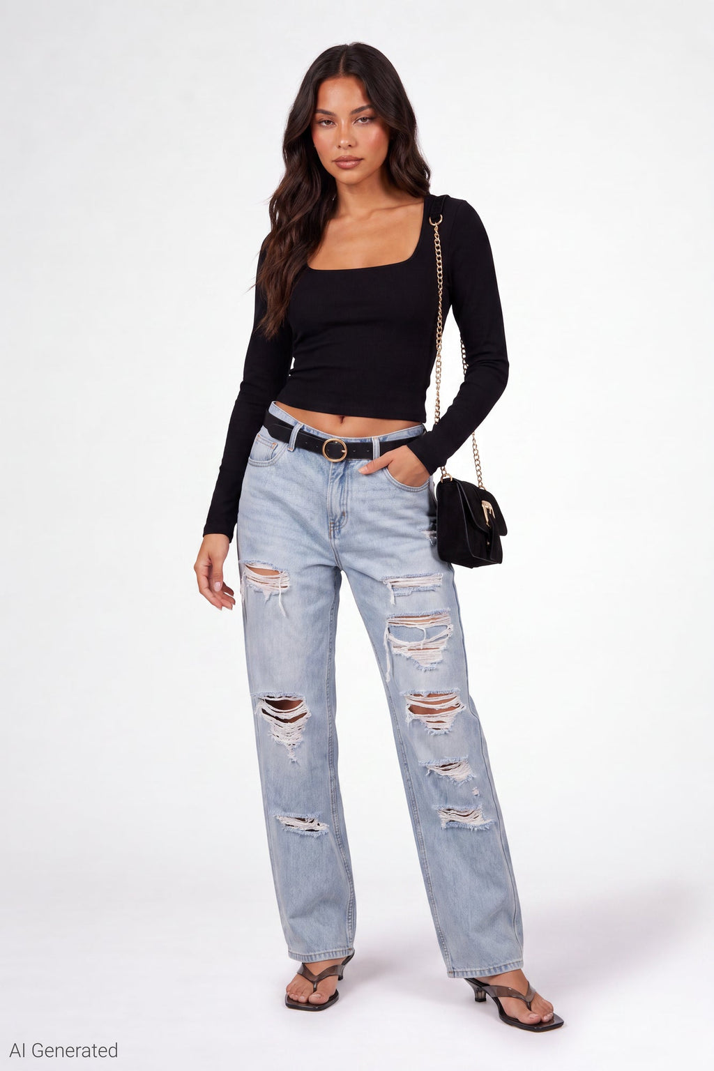Soft Contour Square Neck Long Sleeve Top
