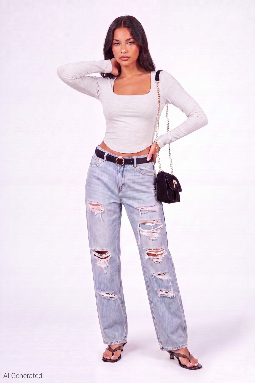 Soft Contour Square Neck Long Sleeve Top
