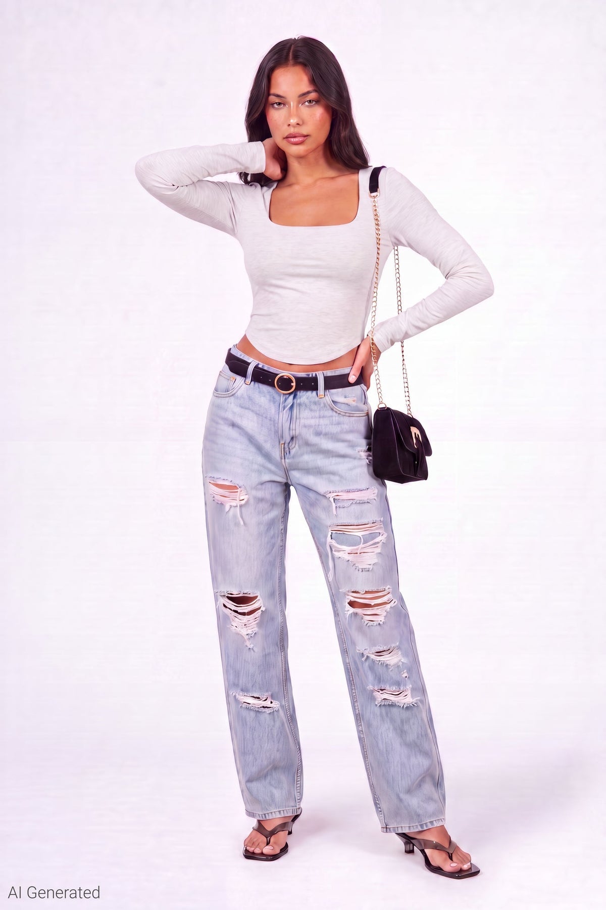 Soft Contour Square Neck Long Sleeve Top