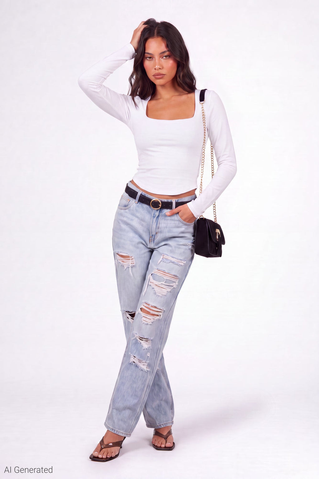 Soft Contour Square Neck Long Sleeve Top