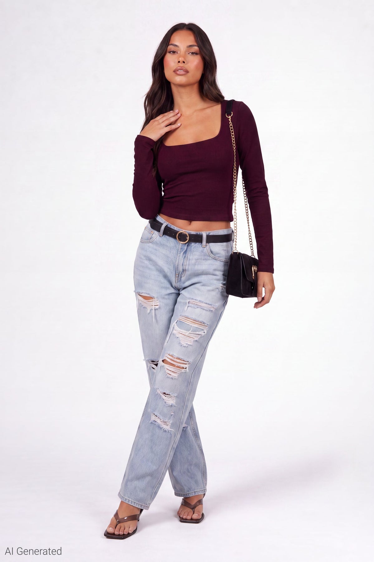 Soft Contour Square Neck Long Sleeve Top