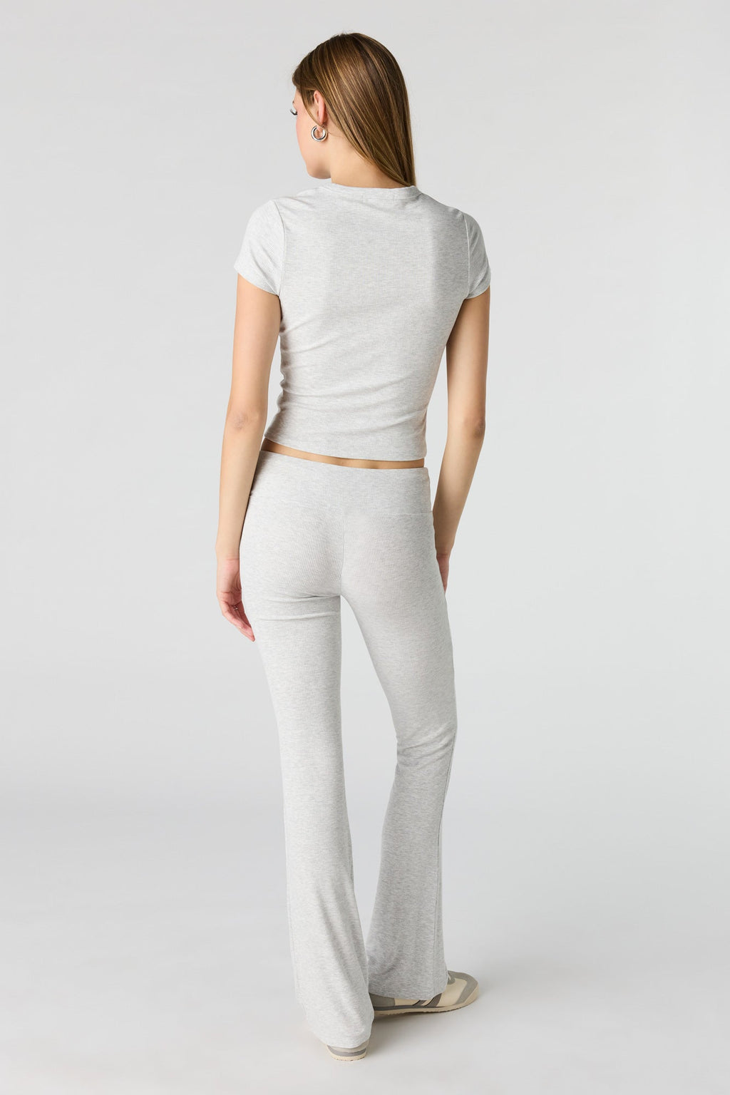 Soft Ribbed T-Shirt & Flare Pant Set
