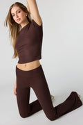 Soft Ribbed T-Shirt & Flare Pant Set
