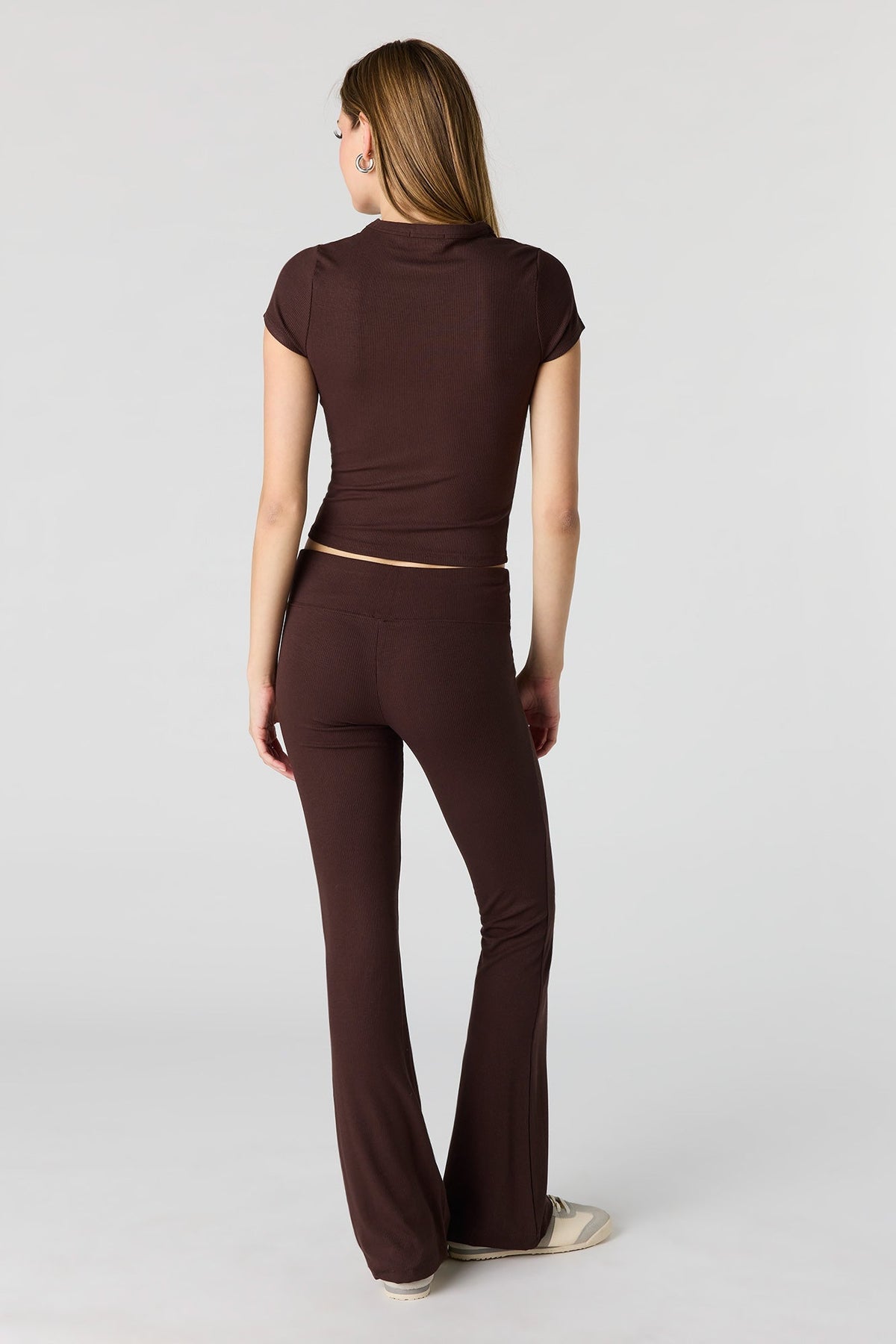 Soft Ribbed T-Shirt & Flare Pant Set