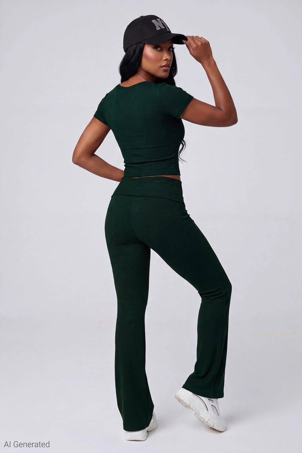 Soft Ribbed T-Shirt & Flare Pant Set