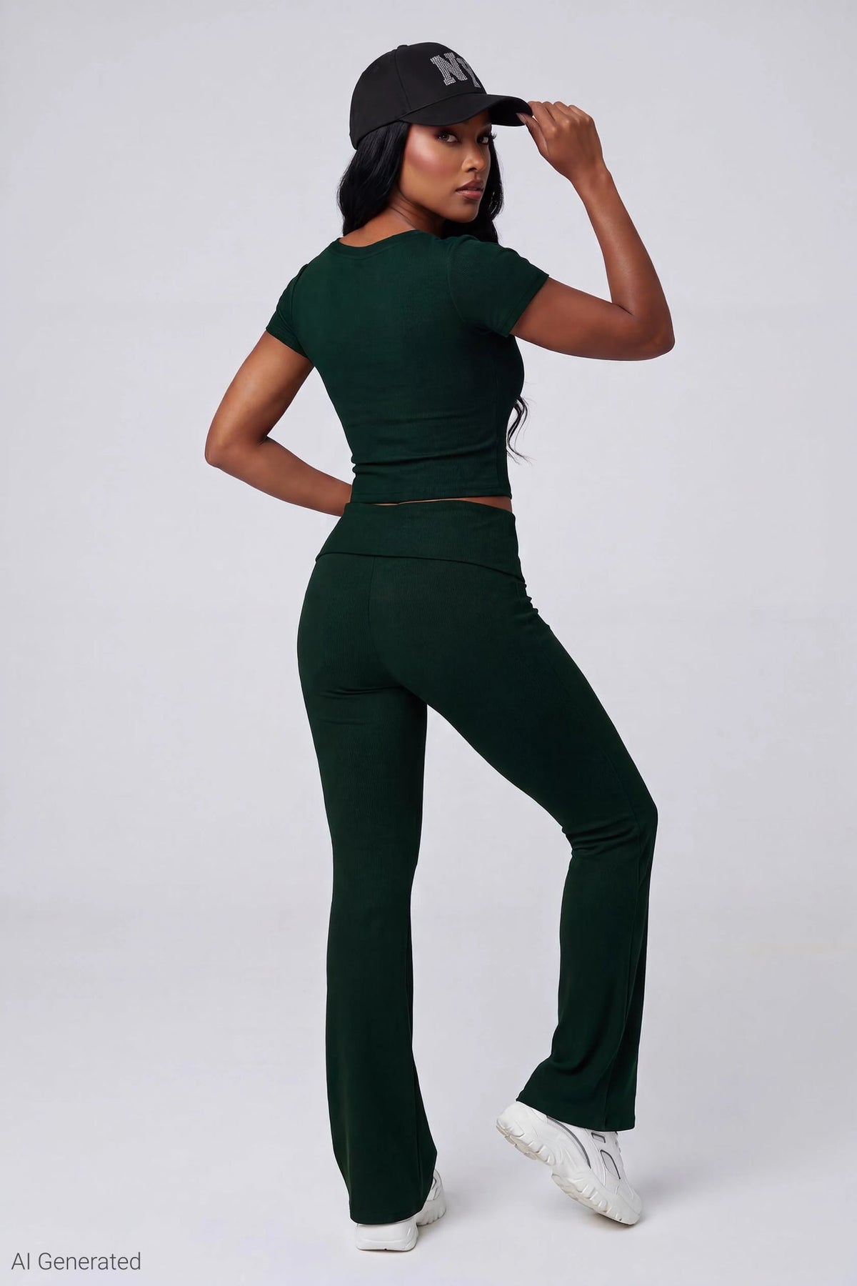 Soft Ribbed T-Shirt & Flare Pant Set
