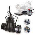 Go Series Single Rail Folding Motorcycle Trailers - Deluxe Chrome Wheels Balanced