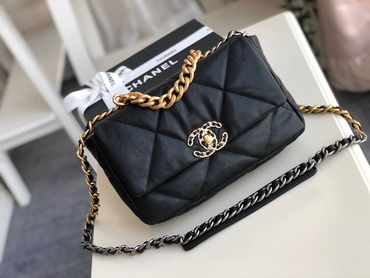 Chanel 19 Flap Bag 26cm Goatskin Leather Fall/Winter Act 1 Collection, Black