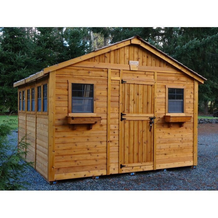 12 ft x 12 ft Cedar Outdoor Garden Shed - Sunshed Storage Building