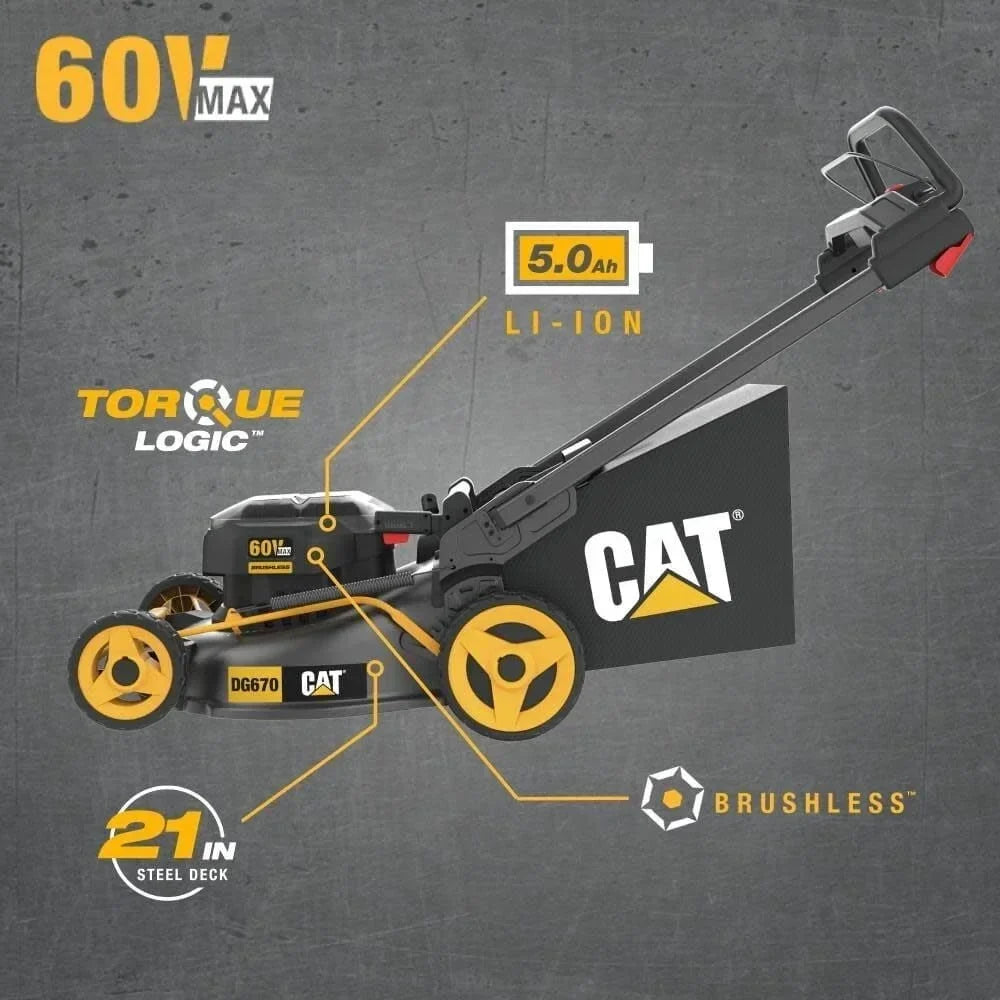 CAT 60V 21 in. Brushless Lawn Mower Kit