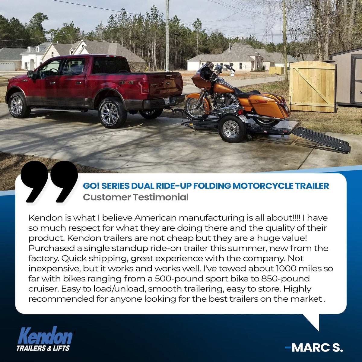 Go Series Ride-Up Folding Motorcycle Trailer - Dual Rail Steel Utility Trailer