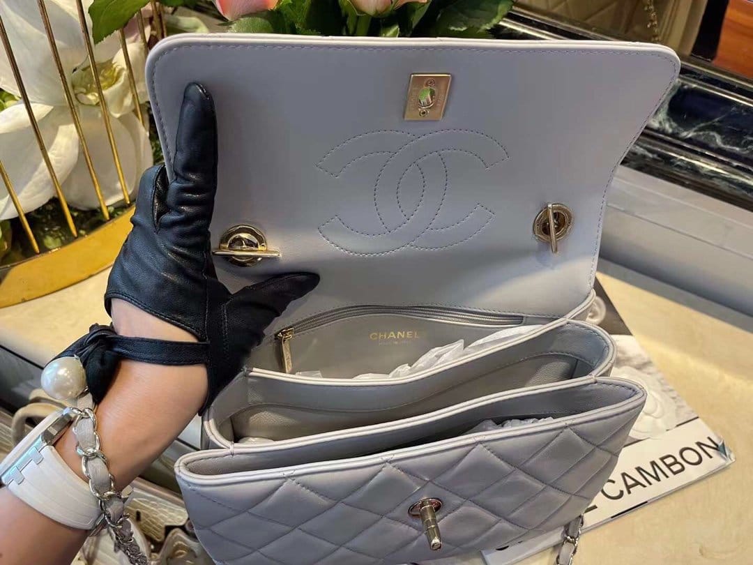 Chanel Classic Flap Bag 25cm Grey - Handbag