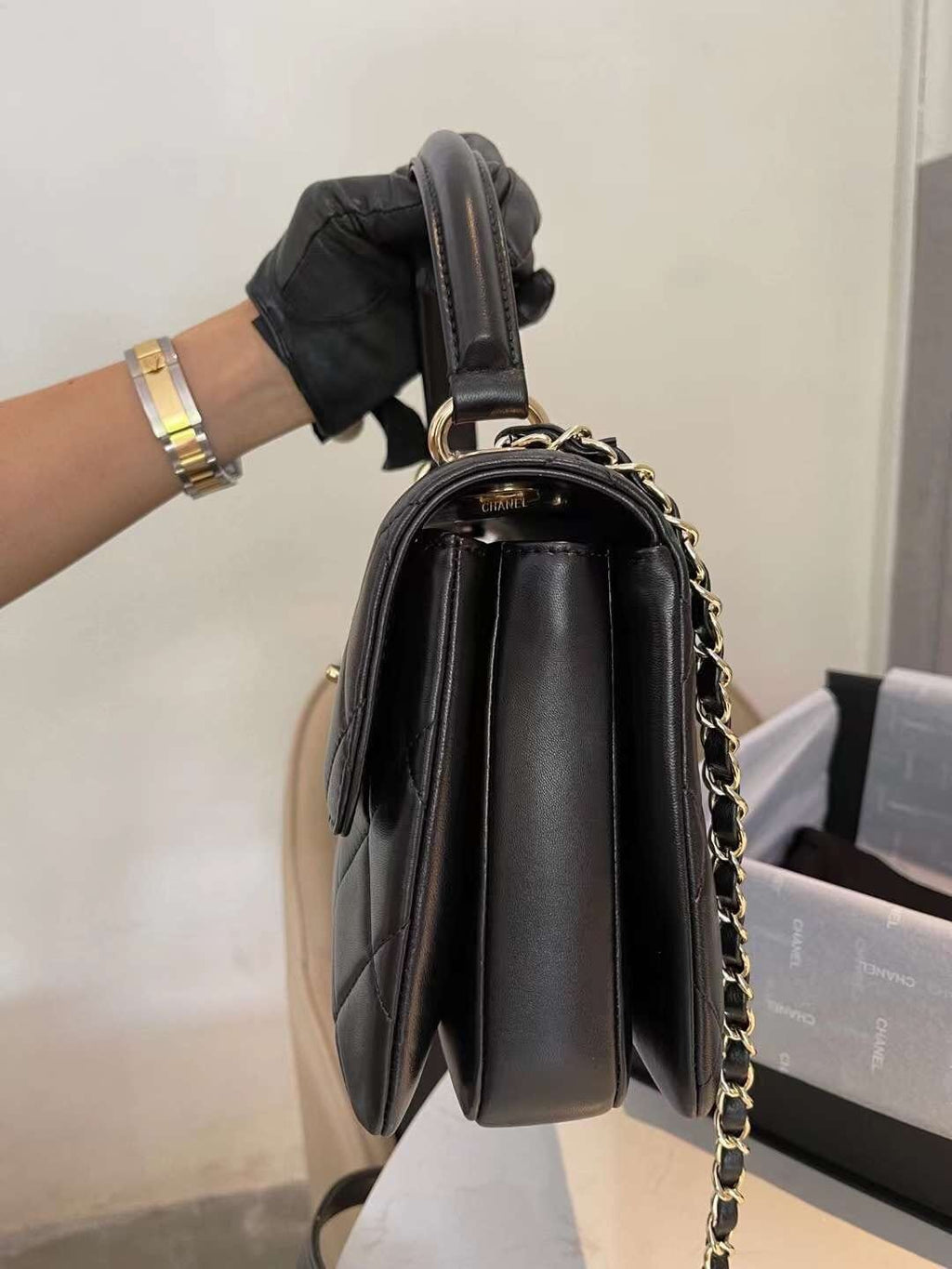 Chanel Classic Flap Bag Gold Hardware 25cm Black