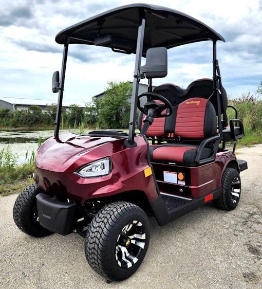 48V Electric 4-Seater Renegade X Golf Cart with Utility Bed - Red