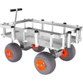 500 lbs Beach Fishing Cart, 13 in PU Balloon Tires, Heavy-Duty Aluminum Frame, 6 Rod Holders, DOBA-MC500
