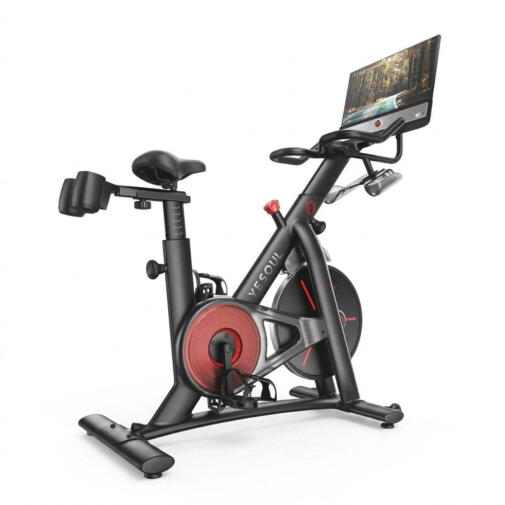 Yesoul Exercise Bike G1M Max (Bike with Screen) Smart Exercise Bike with 21.5 in HD Screen,Low Noise Indoor Cycling Bike for Home Gym Fitness