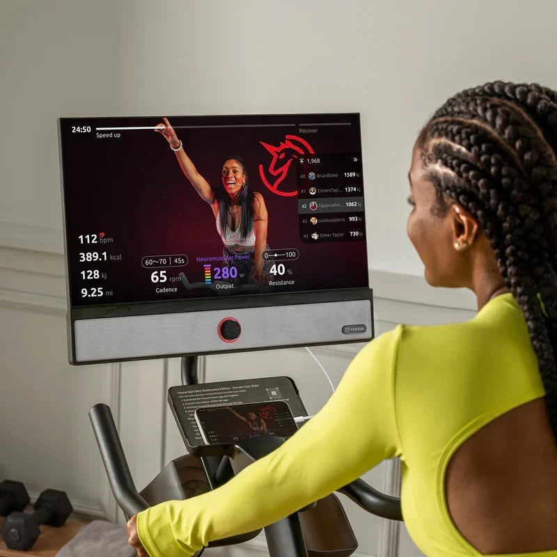Yesoul Exercise Bike G1M Max (Bike with Screen) Smart Exercise Bike with 21.5 in HD Screen,Low Noise Indoor Cycling Bike for Home Gym Fitness