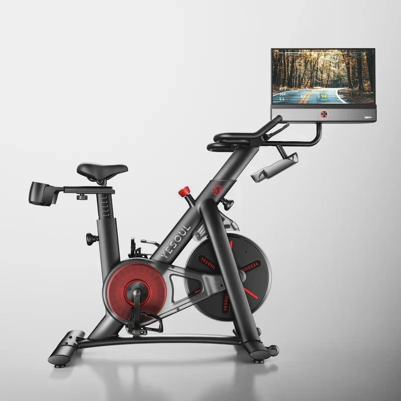 Yesoul Exercise Bike G1M Max (Bike with Screen) Smart Exercise Bike with 21.5 in HD Screen,Low Noise Indoor Cycling Bike for Home Gym Fitness