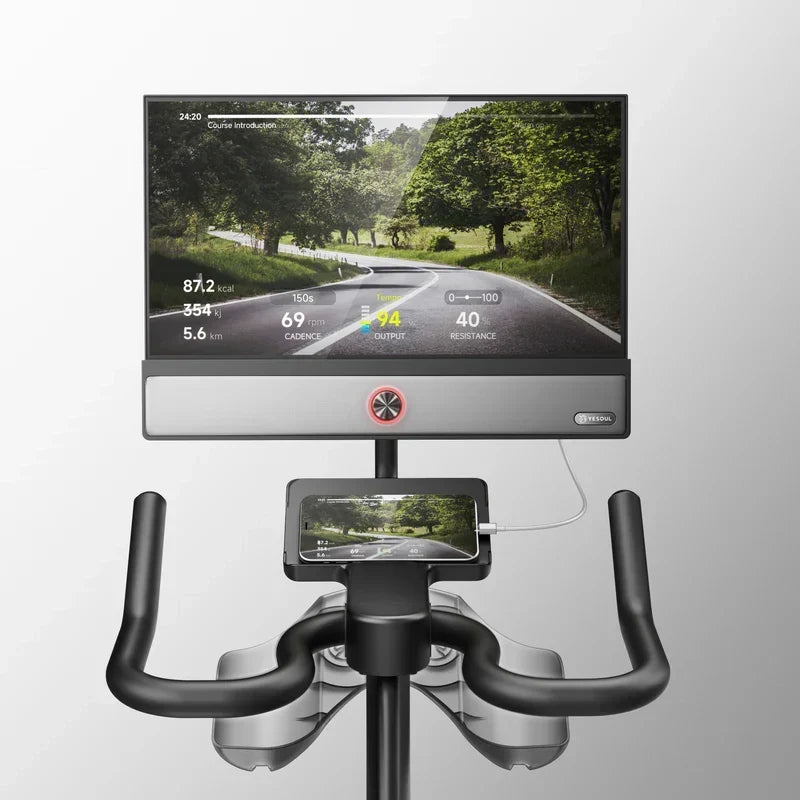 Yesoul Exercise Bike G1M Max (Bike with Screen) Smart Exercise Bike with 21.5 in HD Screen,Low Noise Indoor Cycling Bike for Home Gym Fitness