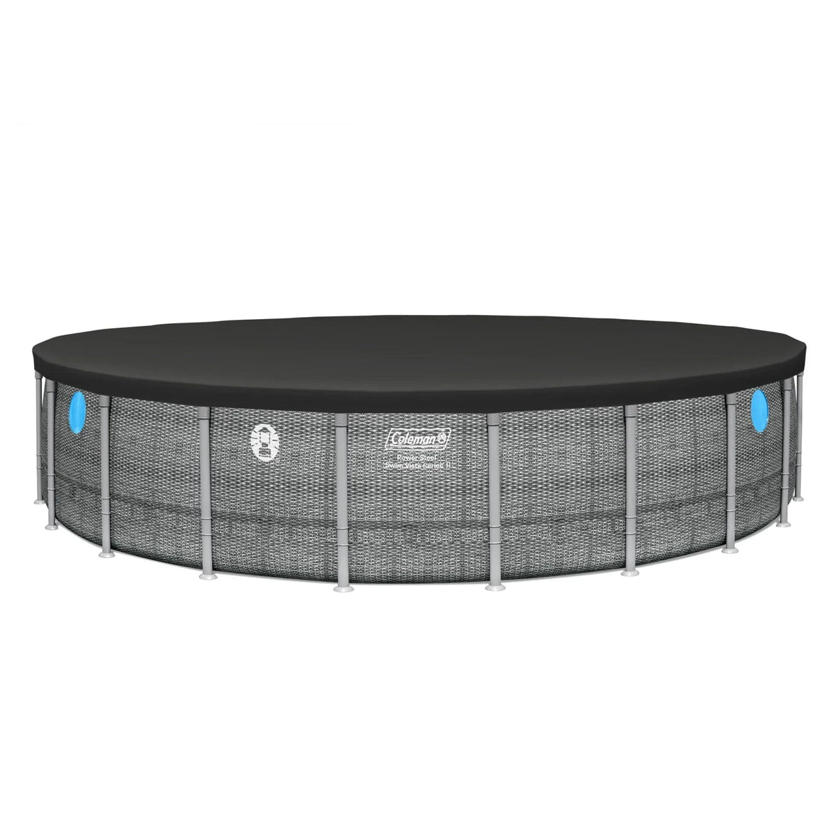 Coleman Power Steel 22 ft x 52" Metal Frame Above Ground Pool w/ Pump, Ladder, & Cover, Gray