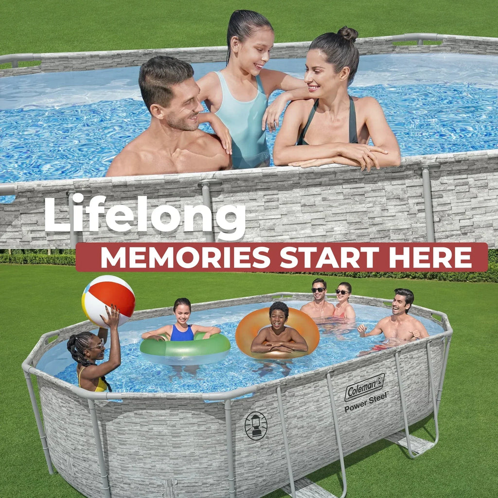 Coleman Power Steel 16 ft x 10 ft x 42 in Oval Above Ground Pool Set