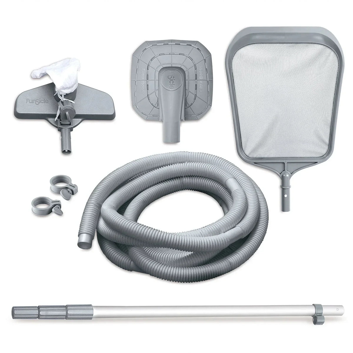 Funsicle Oasis Above Ground Metal Frame Swimming Pool Set - with FB1200S AutoSkimmer Pump, Ladder, Cover, Cloth & Deluxe Maint. Kit, 14 ft x 48 in