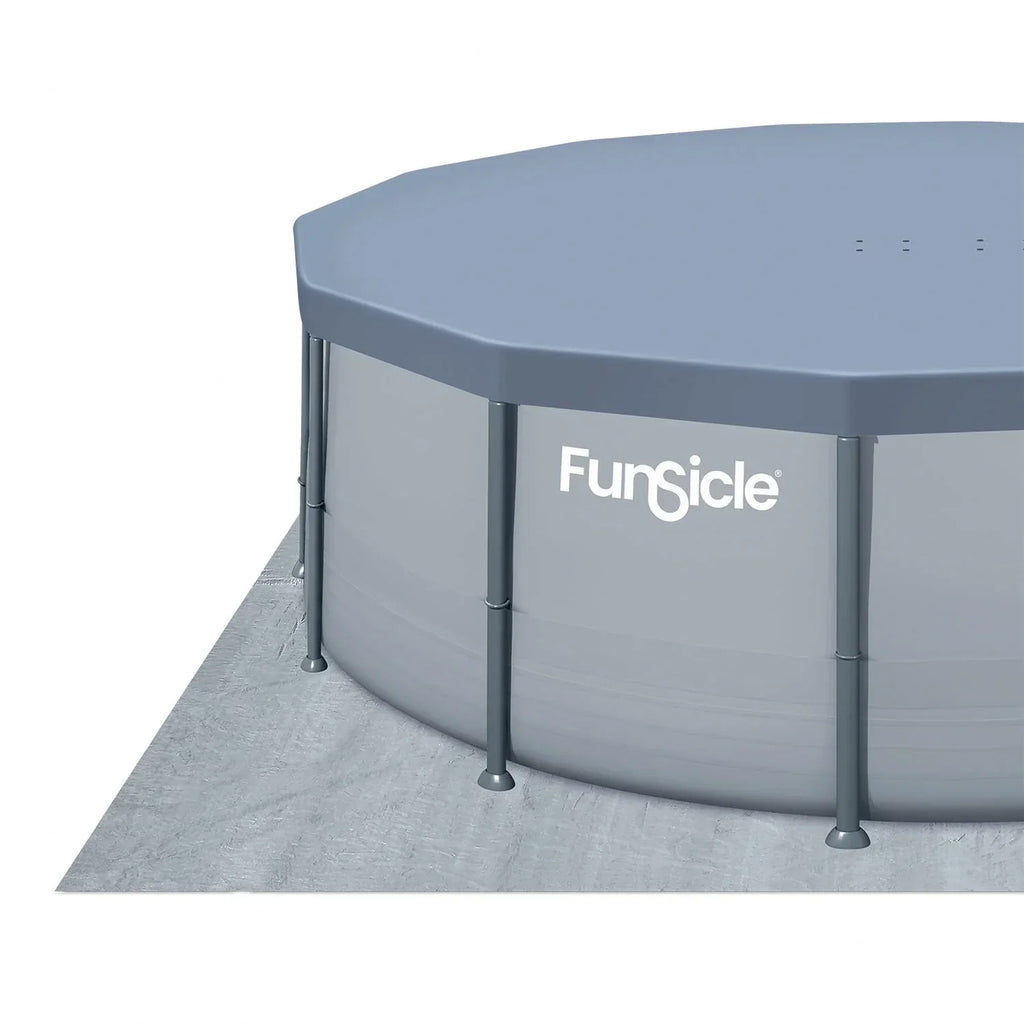 Funsicle Oasis Above Ground Metal Frame Swimming Pool Set - with FB1200S AutoSkimmer Pump, Ladder, Cover, Cloth & Deluxe Maint. Kit, 14 ft x 48 in