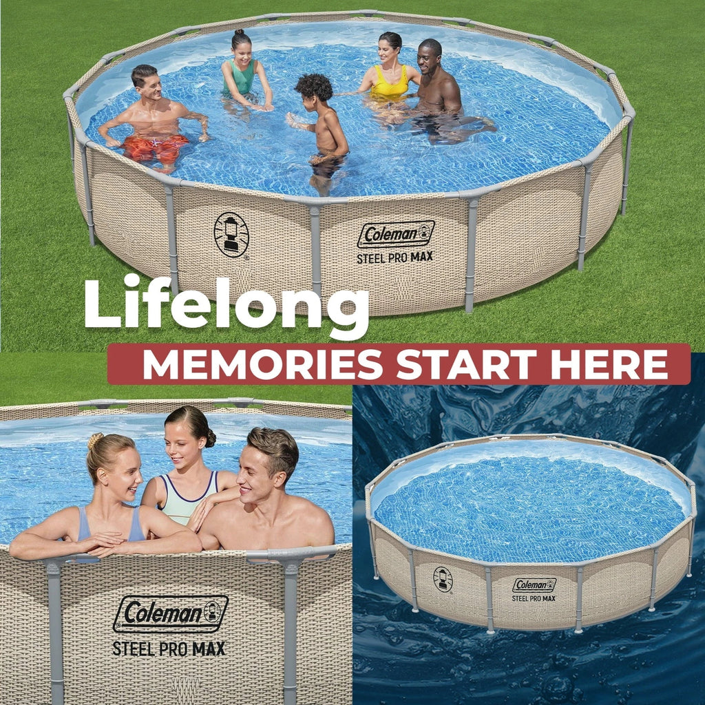 Coleman Steel Pro Max 14 ft x 33 in Round Metal Frame Above Ground Pool Set