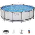 Bestway Steel Pro MAX 15 ft x 48 in Prismatic Stone Pool Set| Durable Construction, Easy Assembly, and All-Inclusive Accessories - above ground pool