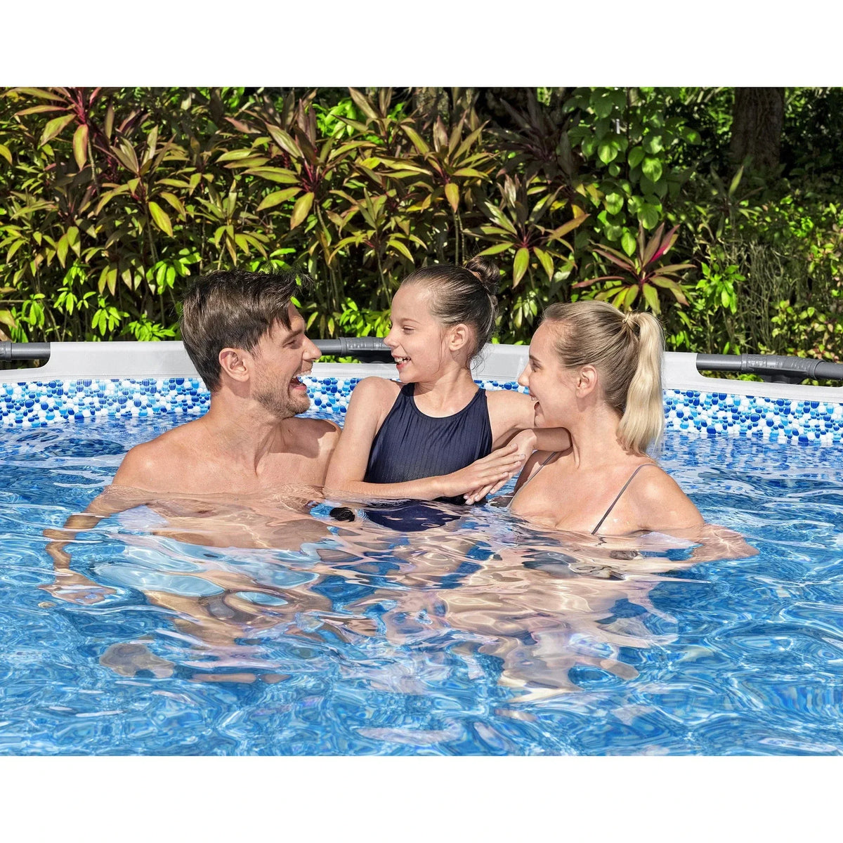 Bestway Steel Pro MAX 15 ft x 48 in Prismatic Stone Pool Set| Durable Construction, Easy Assembly, and All-Inclusive Accessories - above ground pool