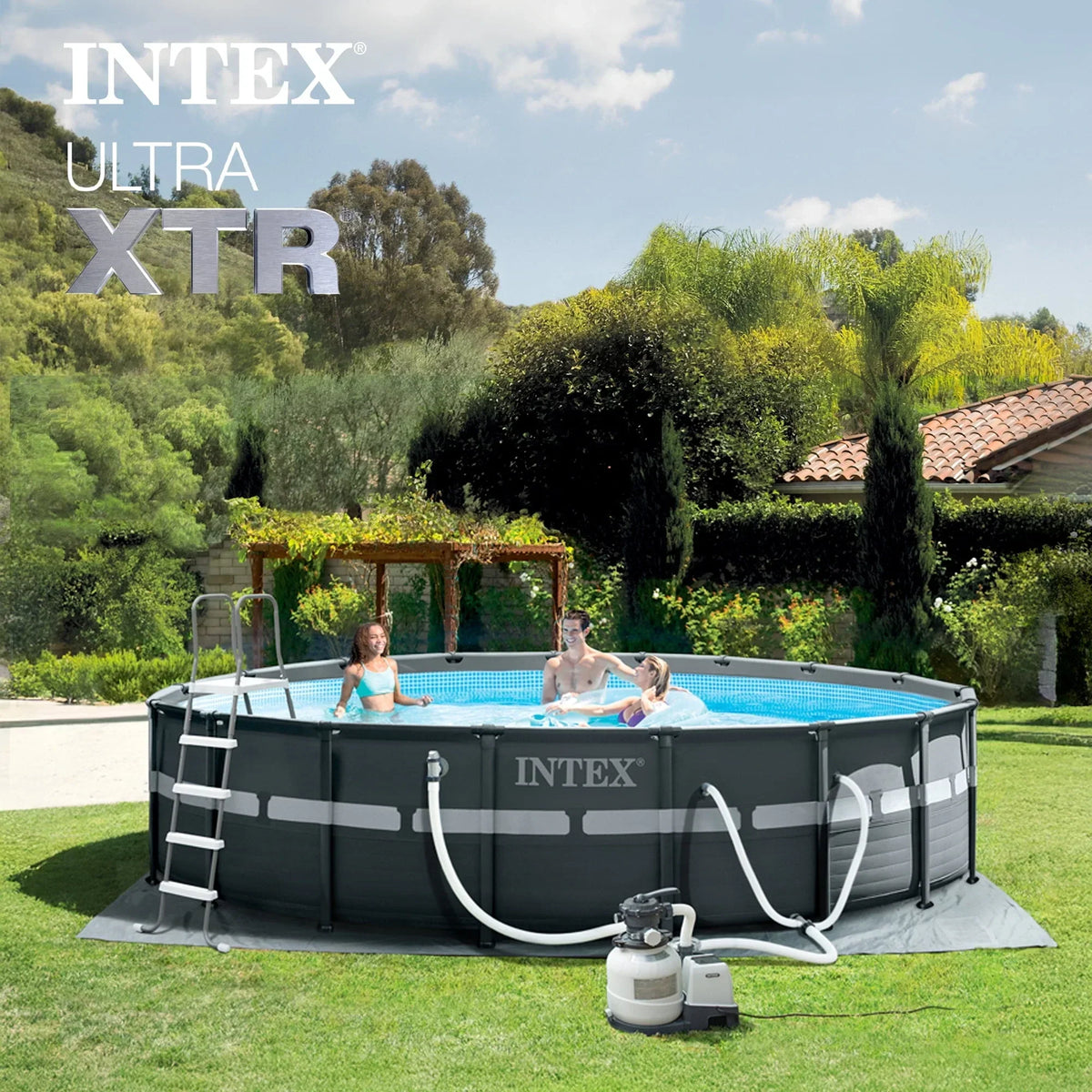 Intex Ultra XTR 18 ft x 52 in Round Above Ground Pool Set, Sand Filter Pump