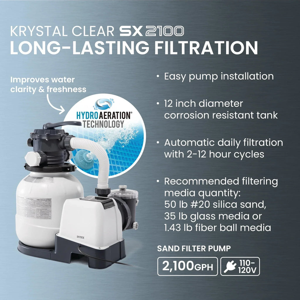 Intex Ultra XTR 18 ft x 52 in Round Above Ground Pool Set, Sand Filter Pump