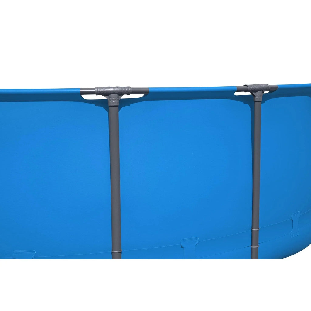 Bestway Steel Pro MAX 15 ft x 48 in Round Above Ground Swimming Pool & Pool Ladder