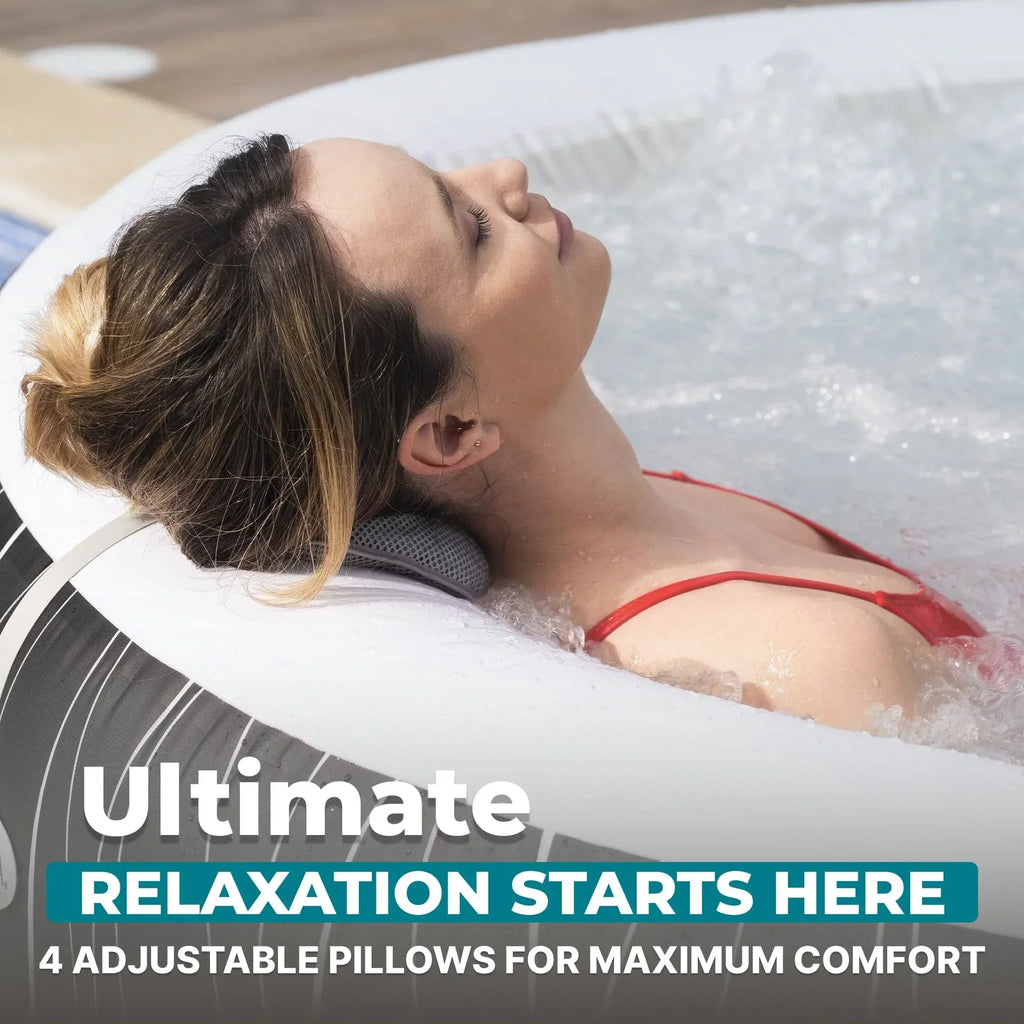 Bestway SaluSpa Hollywood Luxe 4-6 Person Inflatable Hot Tub, Round Energy-Efficient Spa, 77 in x 26 in