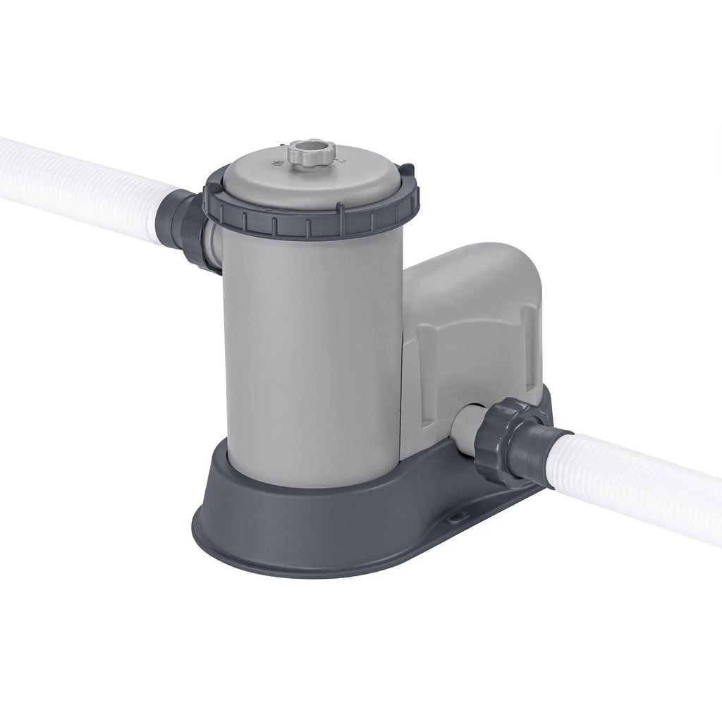 Bestway: Steel Pro MAX - 16 ft x 48 in, Grey -Round Above Ground Swimming Pool Set, ClickConnect Frame, Tritech, Filter Pump-Ladder-Cover, 5145 Gal