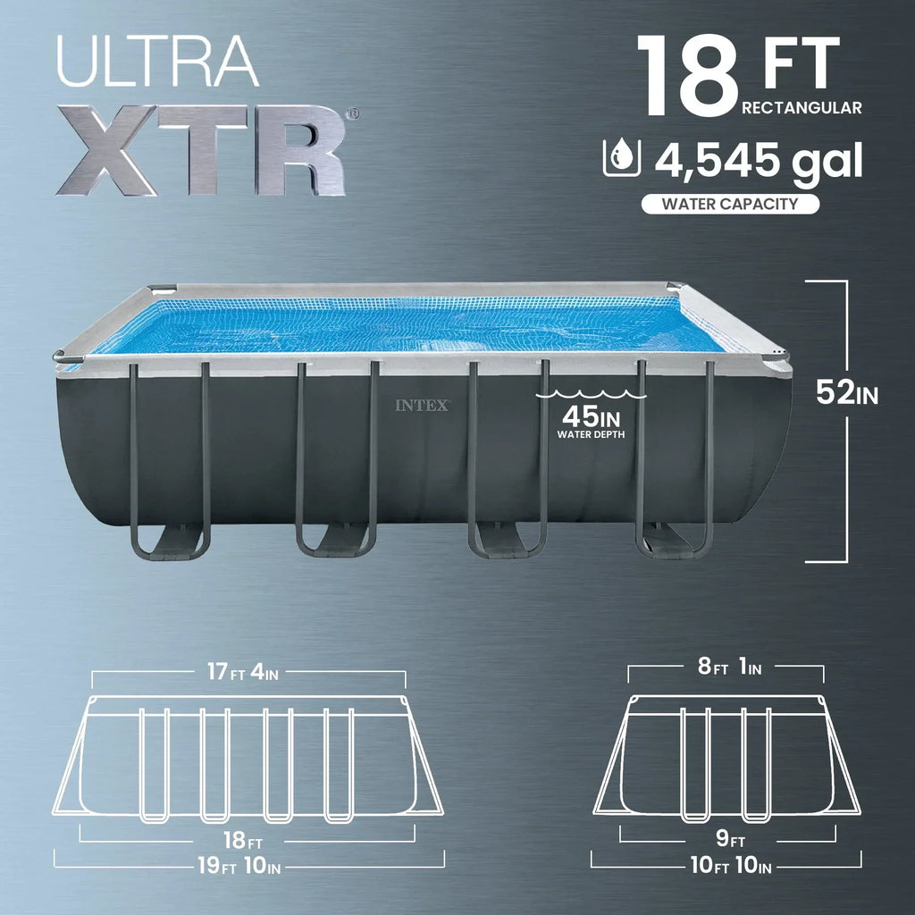 Intex 18 ft x 9 ft x 52 in Ultra XTR Above Ground Pool and Solar Pool Cover