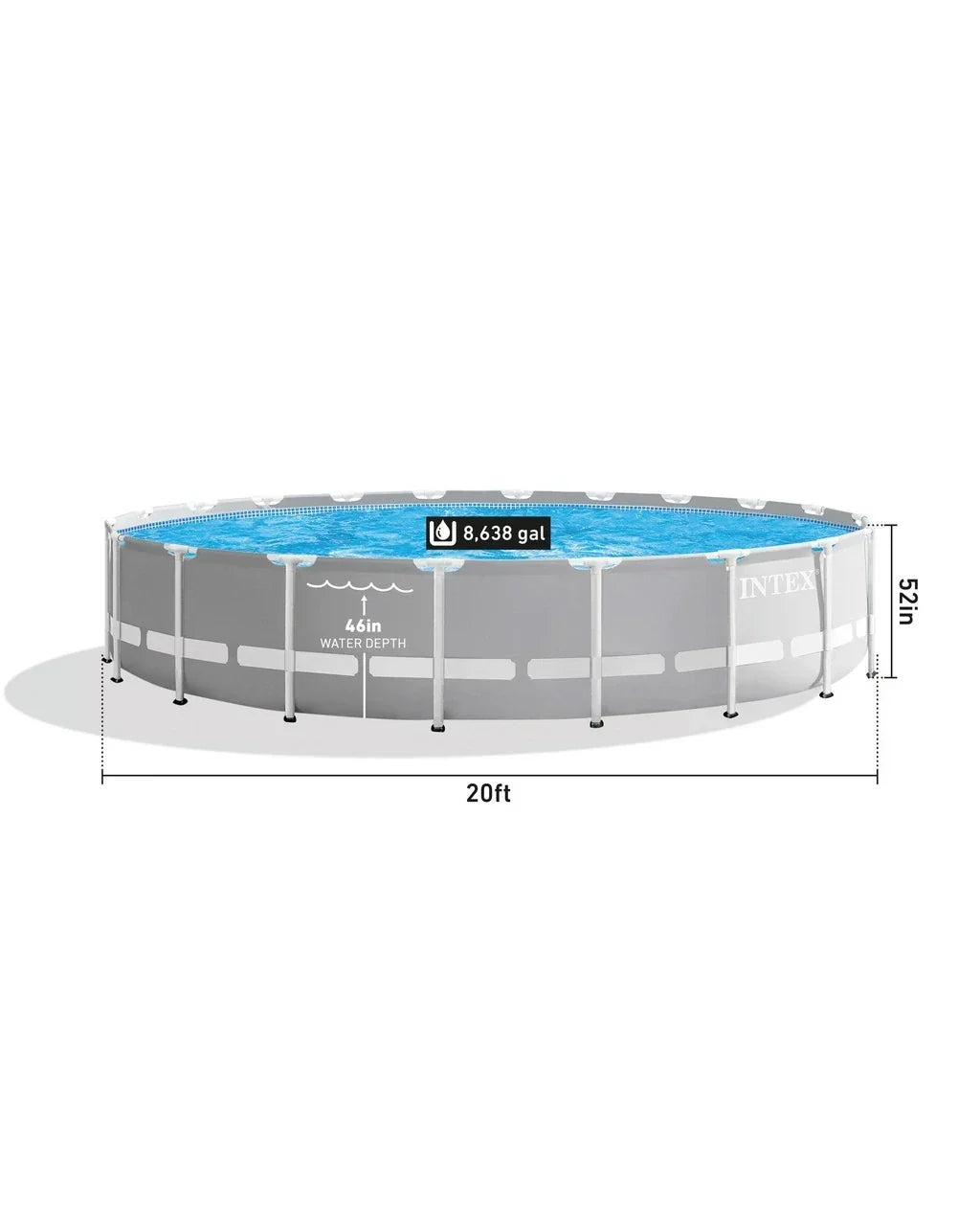 Intex Prism Frame 20 ft x 52 in Above Ground Pool Set