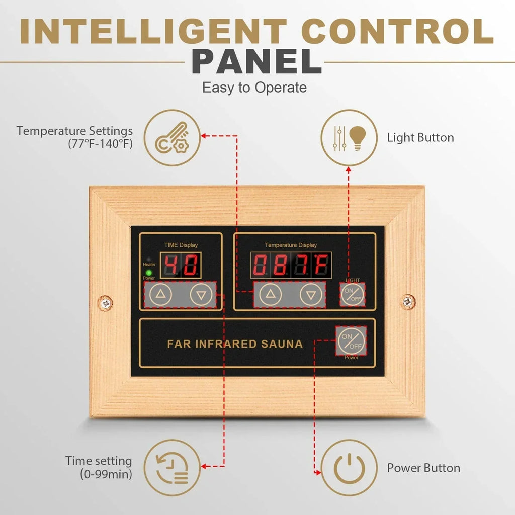 HomeMiYN Far Infrared Wood Sauna Box,traditional Sauna Room Indoor Home Spa Low-emf Dry Saunas Single Person Spa Canada Hemlock,nature
