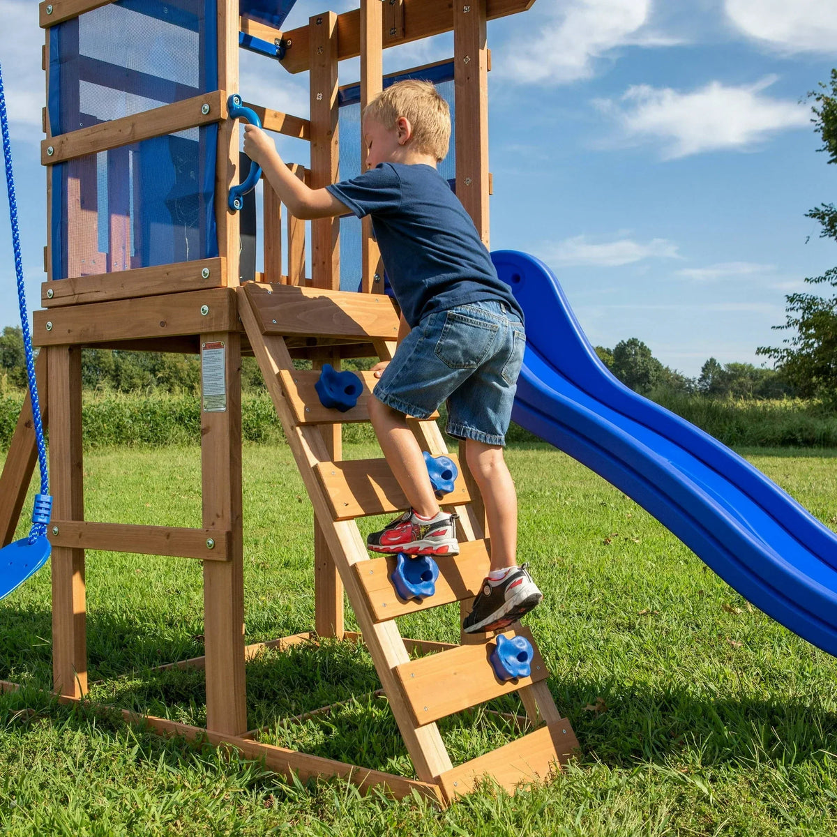Backyard Discovery Aurora Wooden Cedar Swing Set