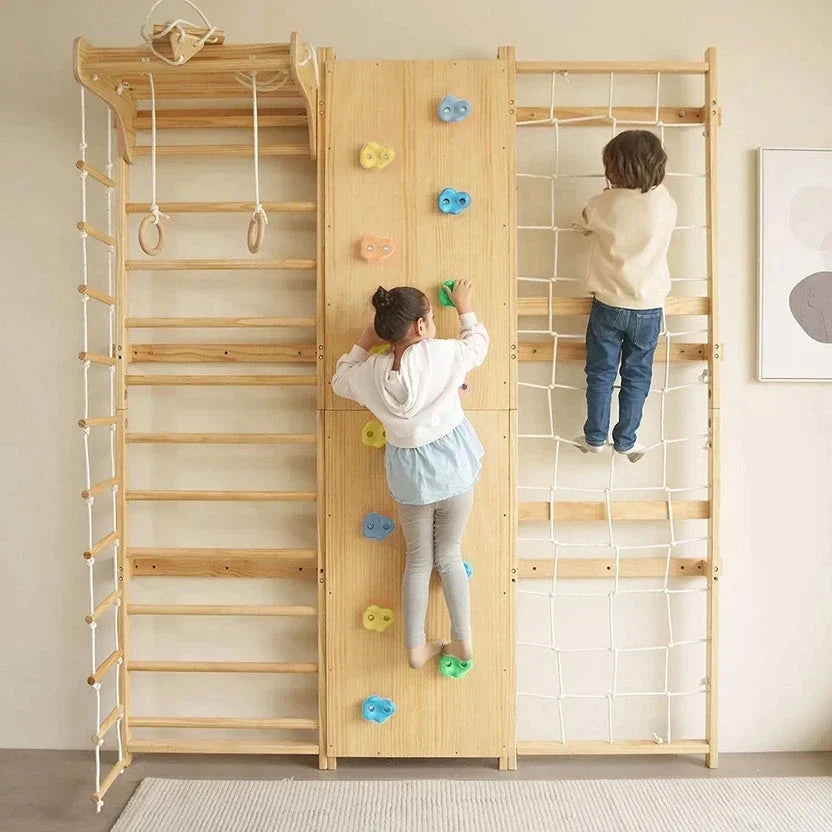 Avenlur Walnut | Swedish Ladder Jungle Gym Wall Mounted