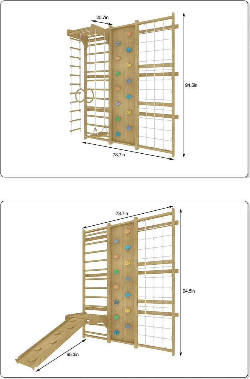 Avenlur Walnut | Swedish Ladder Jungle Gym Wall Mounted