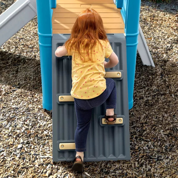 Step2 Scout & Slide Climber, Kids Outdoor Playset, Backyard Playground Set, Slide, Climbing Wall, Tunnel, Outside Vintage Style Jungle Gym, for