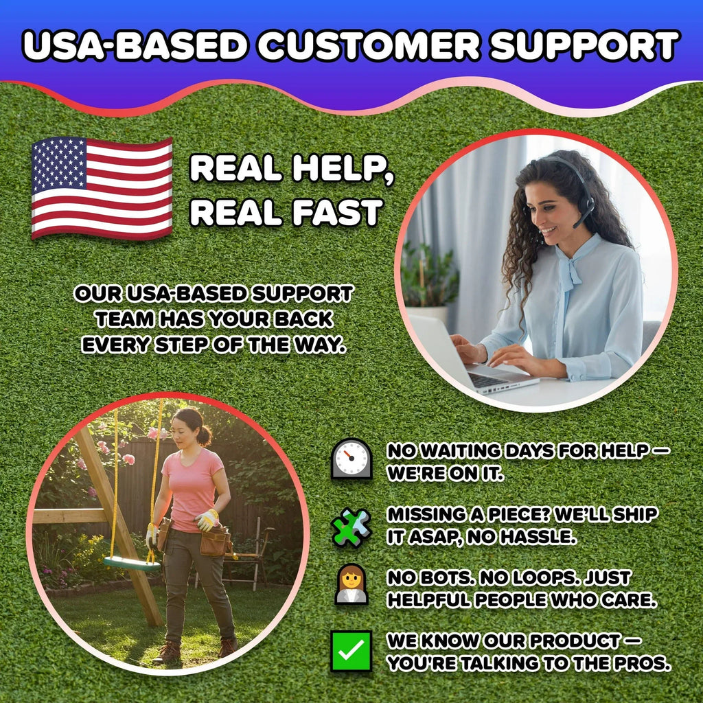 Sportspower Super Star 5-in-1 Metal Swing Set: 2 Swings, Flying Saucer, 2-Person Roman Glider, 6.5 ft Slide; Great for Kids 3-8; Bonus Anchor Kit