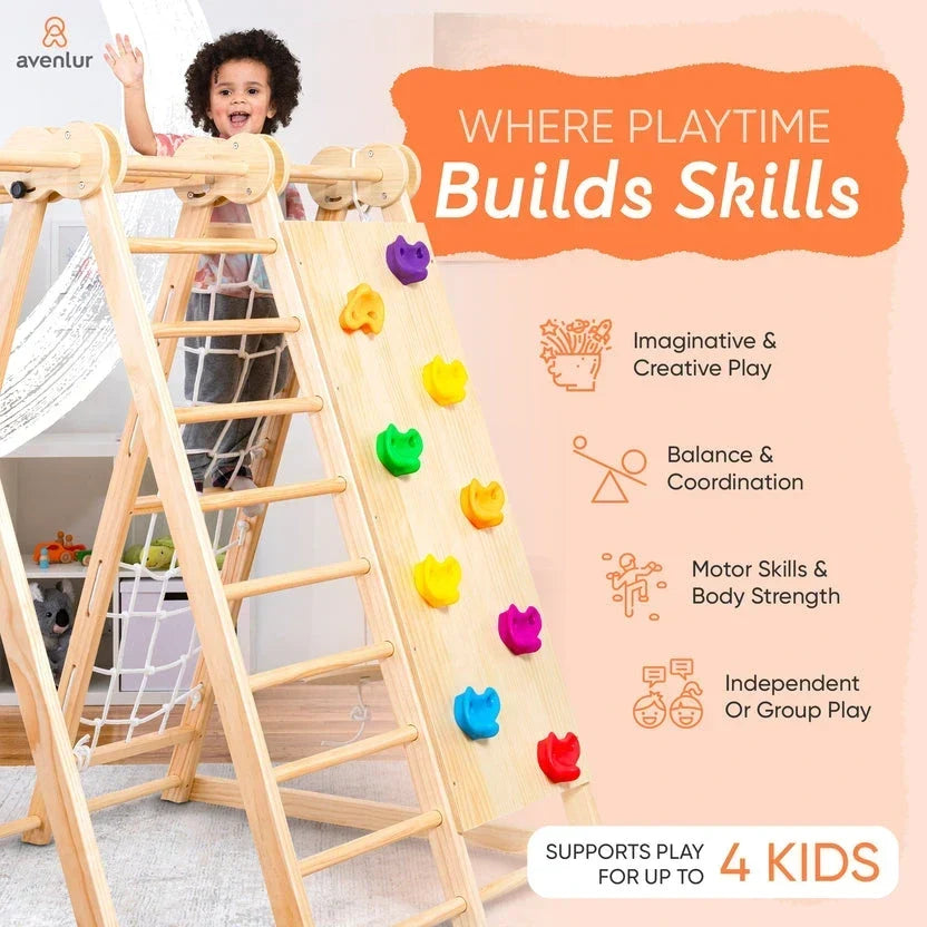 Avenlur 8 in 1 Chestnut | Foldable Jungle Gym - Play Equipment